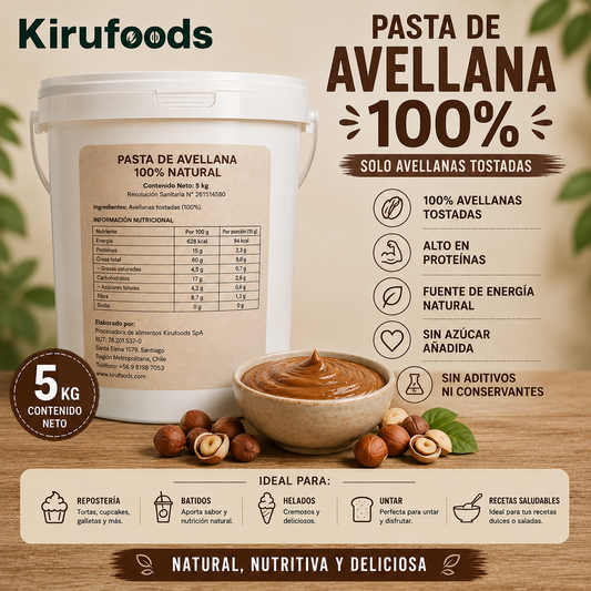 Pasta de Avellana 100% Natural 5kg | Formato Profesional