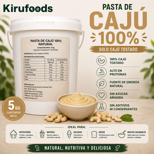 Pasta de Cajú 100% Natural 5kg | Formato Profesional