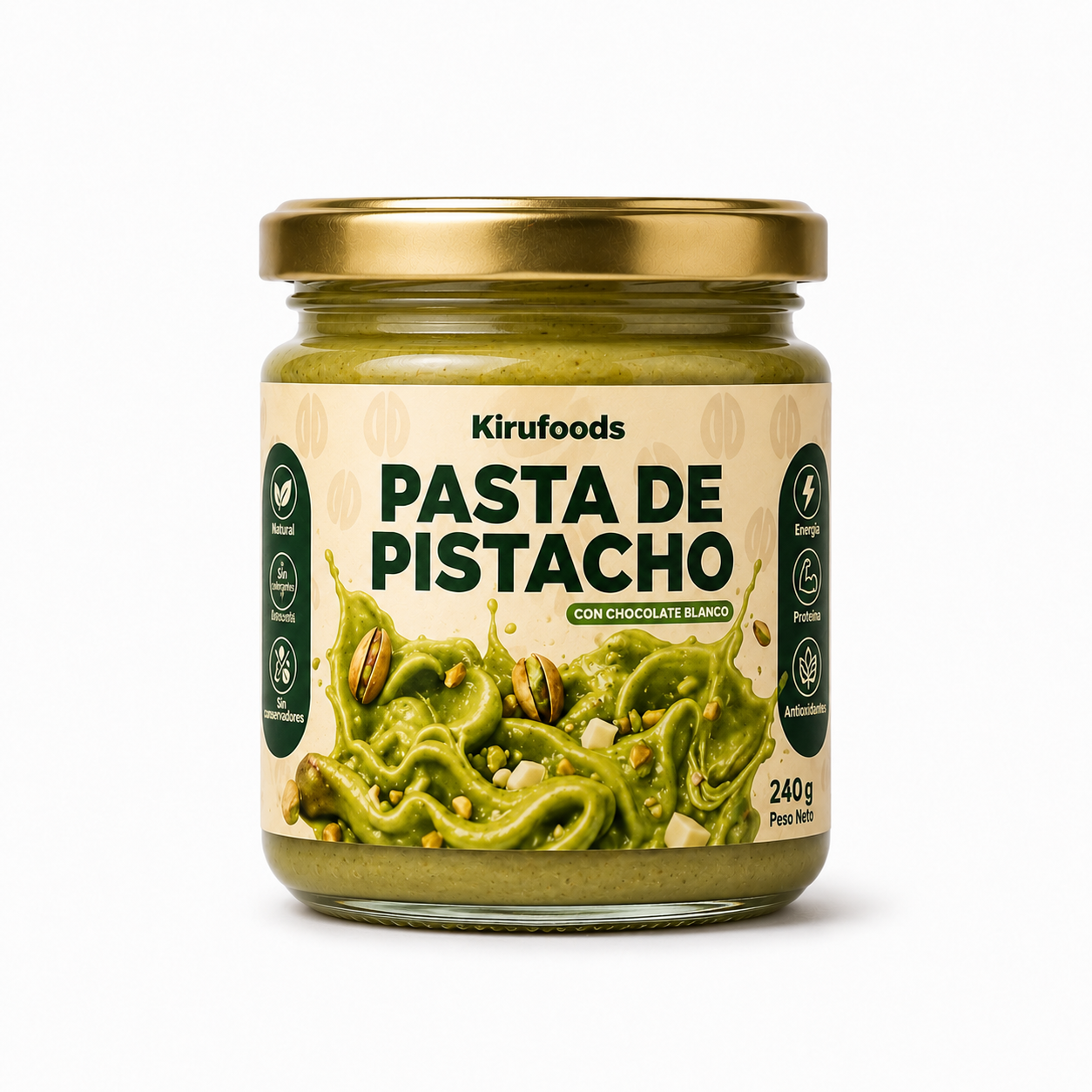 Pasta de Pistacho con Chocolate Blanco 240g